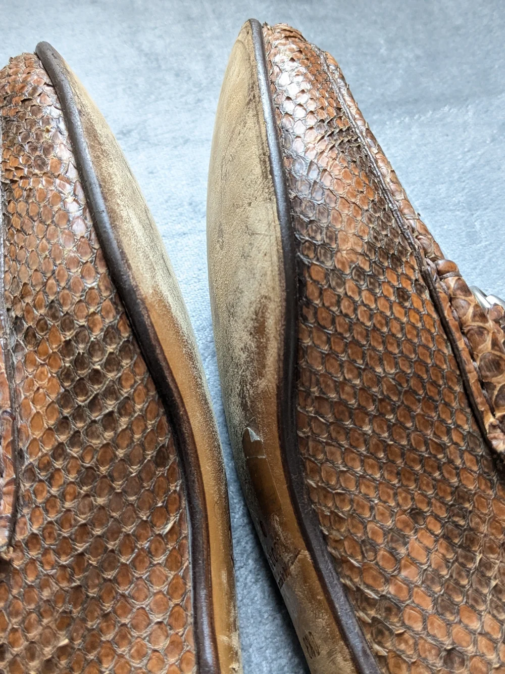 Gucci Men’s Brown Python Leather Horsebit Loafers US 9 Snakeskin Exotic